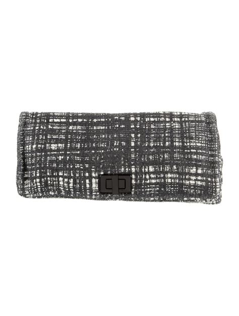 prada black and white tweed clutch ads|Prada Large Tela Tweed Clutch .